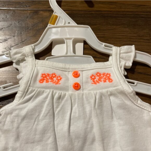 New Carter’s 2 pack rompers ruffle embroidered size newborn - Picture 4 of 9